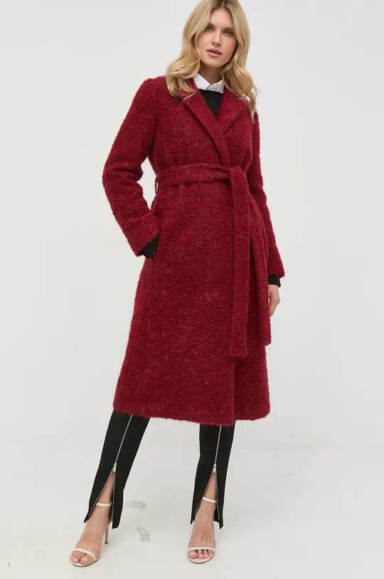 Μάλλινο παλτό Red Valentino κόκκινο