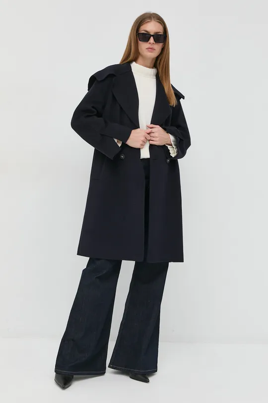 σκούρο μπλε Μάλλινο παλτό Marella Γυναικεία