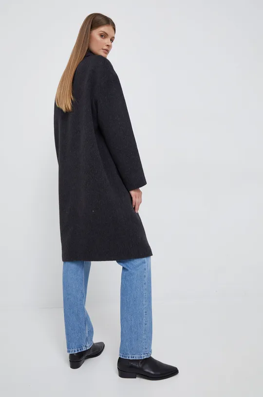 Μάλλινο παλτό Calvin Klein γκρί