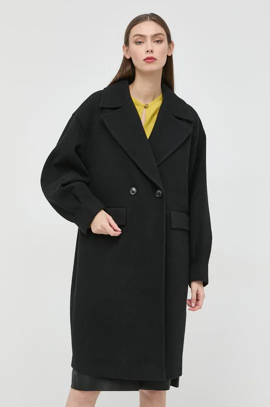 μαύρο Παλτό από μείγμα μαλλιού Liu Jo Γυναικεία