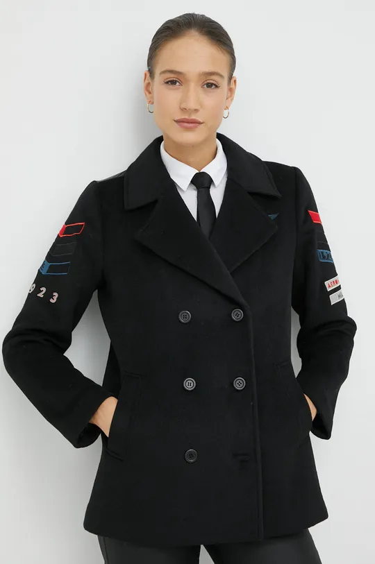Aeronautica Militare gyapjú keverék dzseki fekete