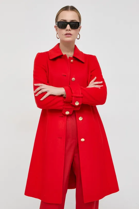 κόκκινο Μάλλινο παλτό BOSS Γυναικεία