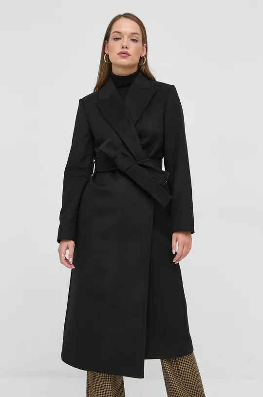 μαύρο Μάλλινο παλτό Patrizia Pepe Γυναικεία