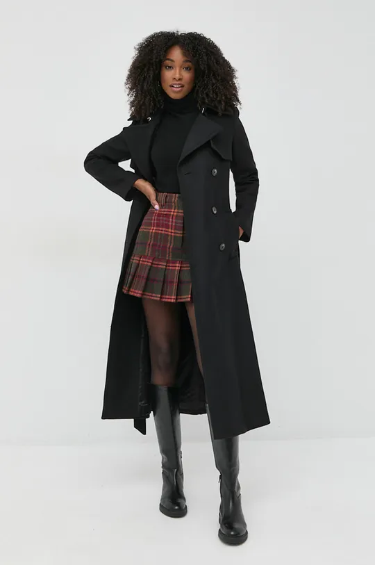 μαύρο Μάλλινο παλτό Ivy Oak