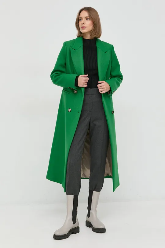 Μάλλινο παλτό Ivy Oak πράσινο