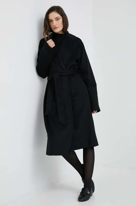 Παλτό από μείγμα μαλλιού Polo Ralph Lauren μαύρο