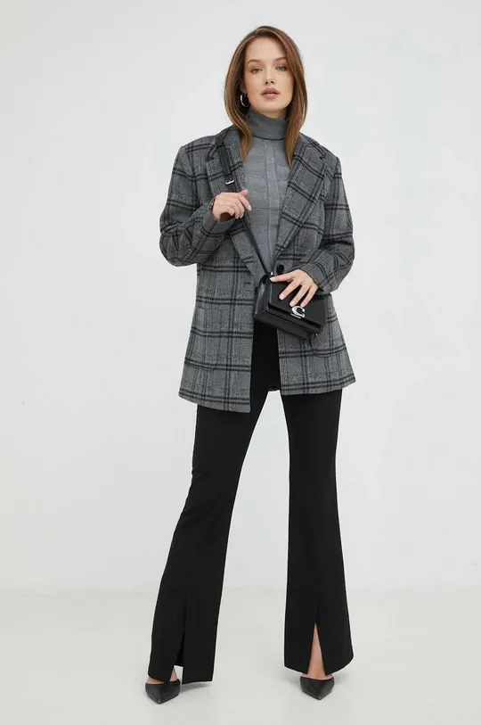Bardot blazer con aggiunta di lana grigio
