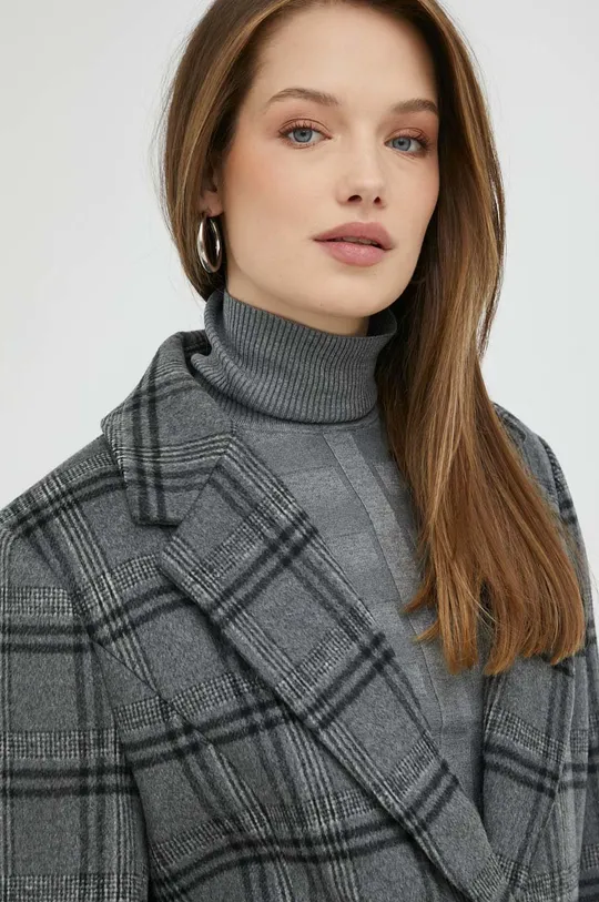 grigio Bardot blazer con aggiunta di lana