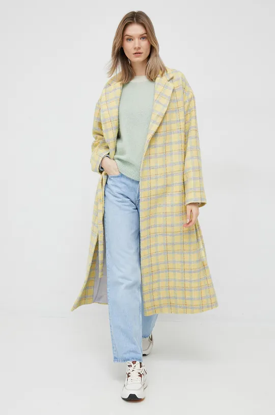 Παλτό από μείγμα μαλλιού United Colors of Benetton πολύχρωμο