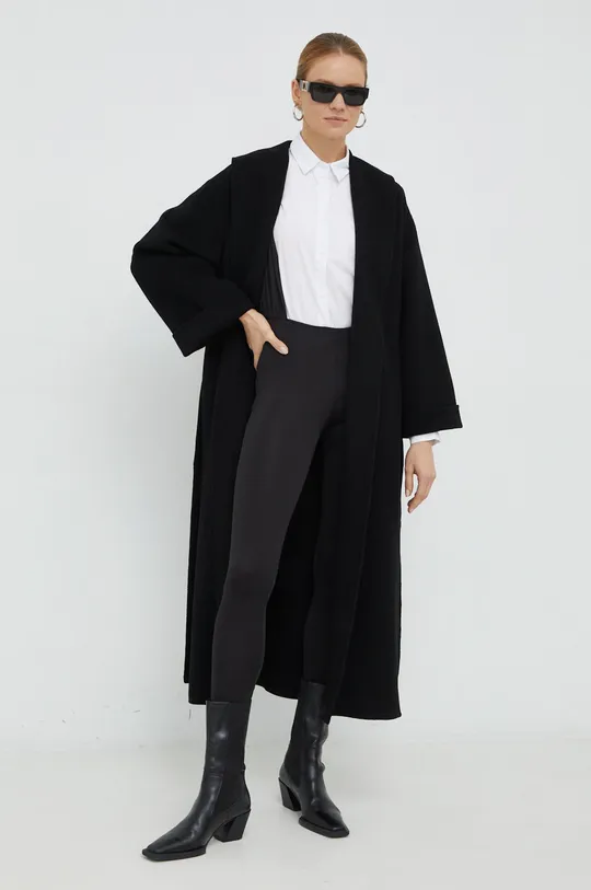 Μάλλινο παλτό By Malene Birger Trullem μαύρο