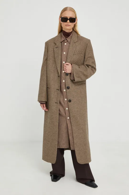 barna By Malene Birger kabát gyapjú keverékből Női