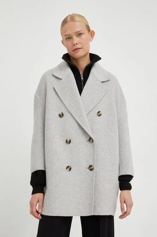 γκρί Μάλλινο παλτό American Vintage Γυναικεία
