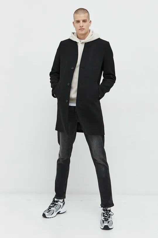 Tom Tailor kabát gyapjú keverékből fekete