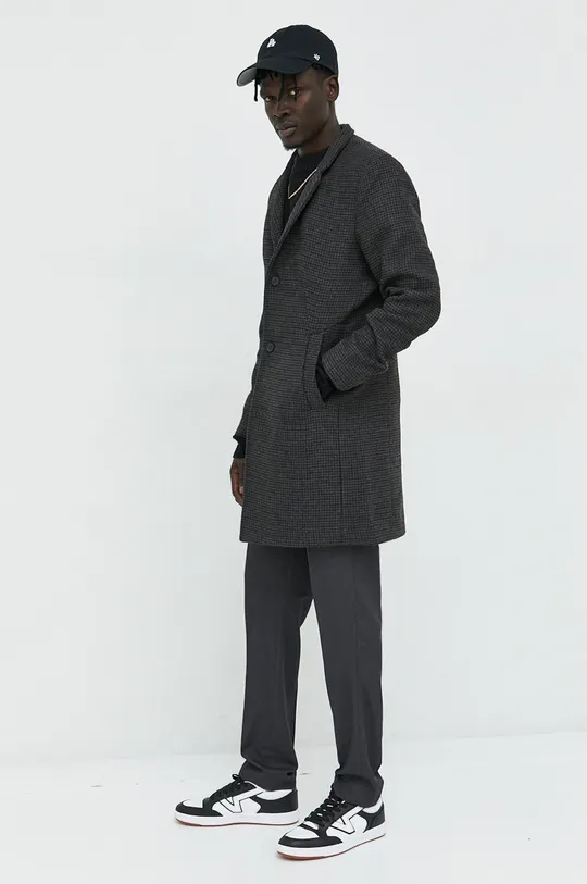 серый Пальто с примесью шерсти Tom Tailor Мужской