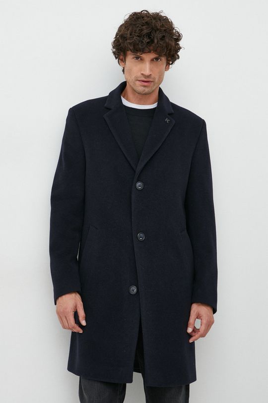 námořnická modř Vlněný kabát Karl Lagerfeld Pánský