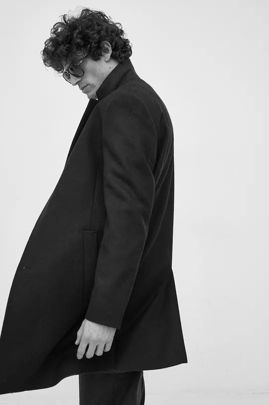 μαύρο Μάλλινο παλτό Calvin Klein