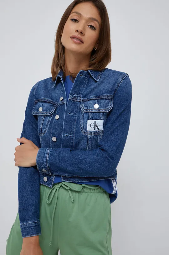 темно-синій Джинсова куртка Calvin Klein Jeans Жіночий