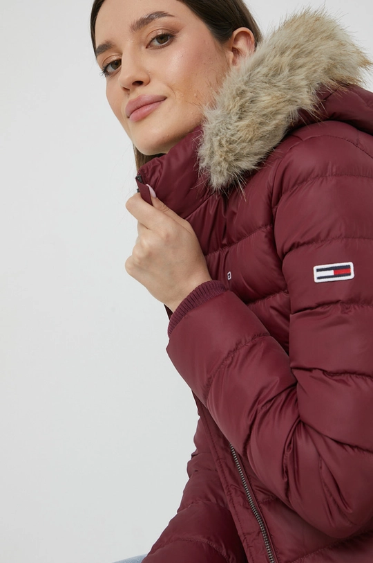 burgundské Páperová bunda Tommy Jeans