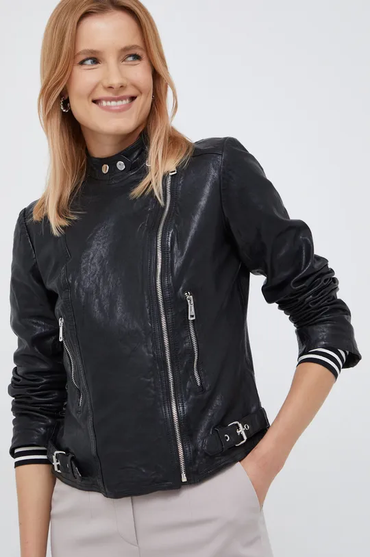 μαύρο Δερμάτινο jacket Lauren Ralph Lauren Γυναικεία