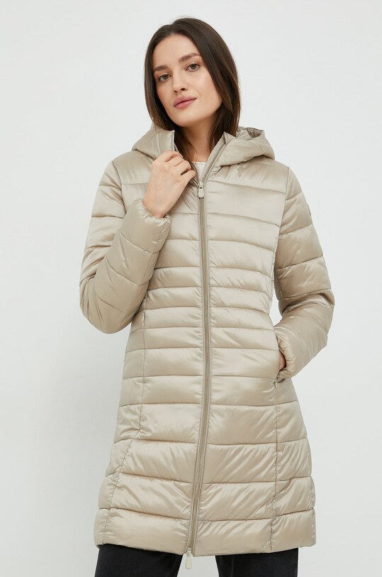Save The Duck kurtka damska kolor beżowy przejściowa | Answear.com