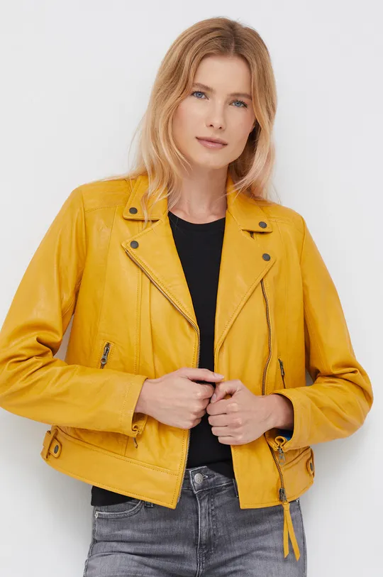 κίτρινο Δερμάτινο jacket Pepe Jeans Γυναικεία