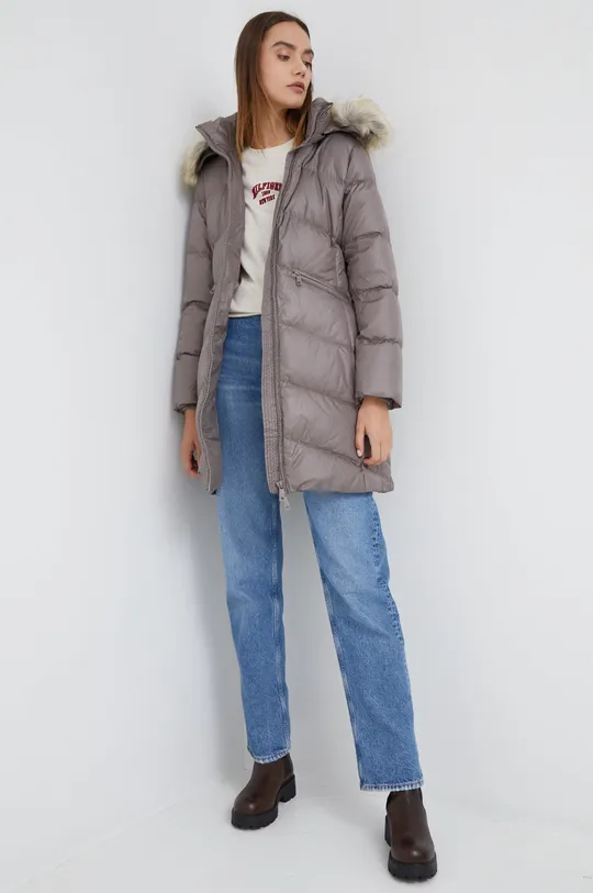 Pernata jakna Calvin Klein ljubičasta