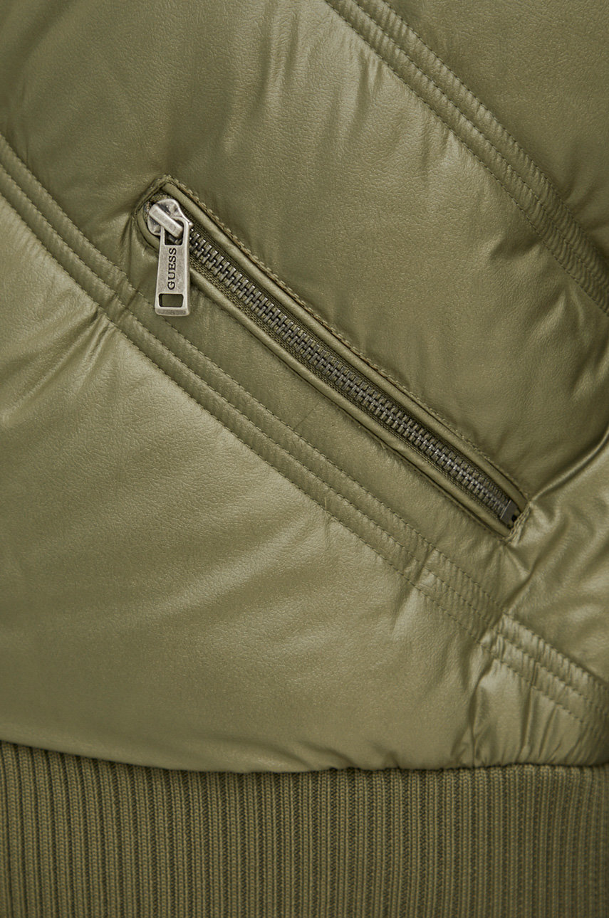Куртка-бомбер Guess женский цвет зелёный зимняя oversize | ANSWEAR.ua