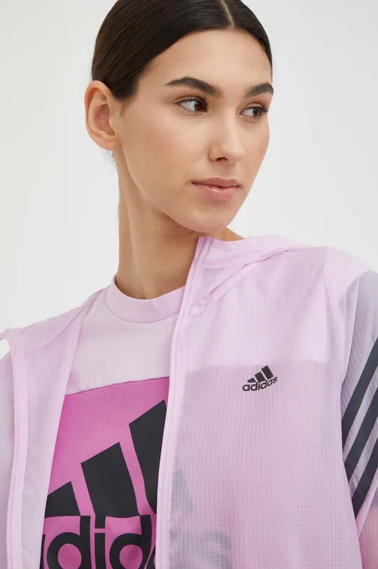 różowy adidas Performance wiatrówka Run Icons