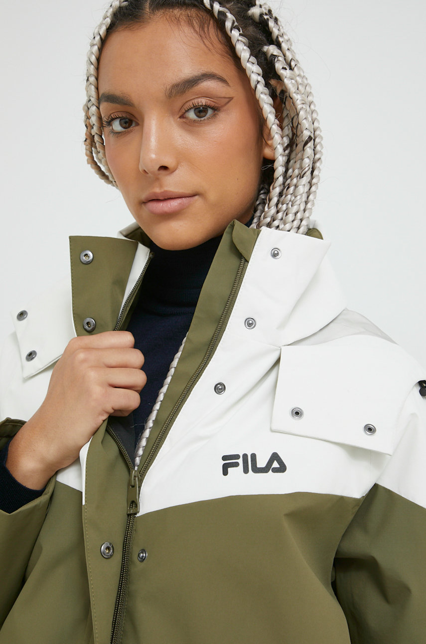 Куртка Fila жіноча колір зелений перехідна | ANSWEAR.ua