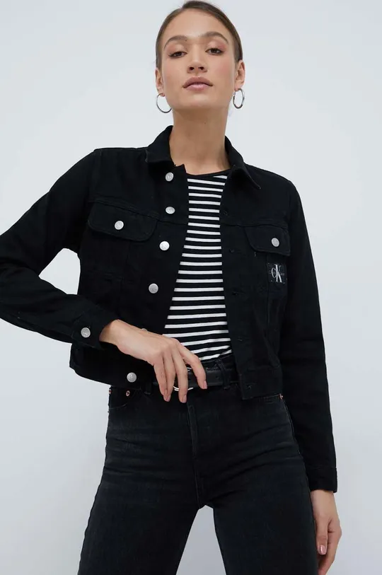 μαύρο Τζιν μπουφάν Calvin Klein Jeans Γυναικεία