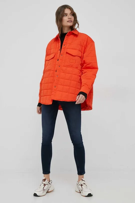 Μπουφάν Calvin Klein Jeans πορτοκαλί