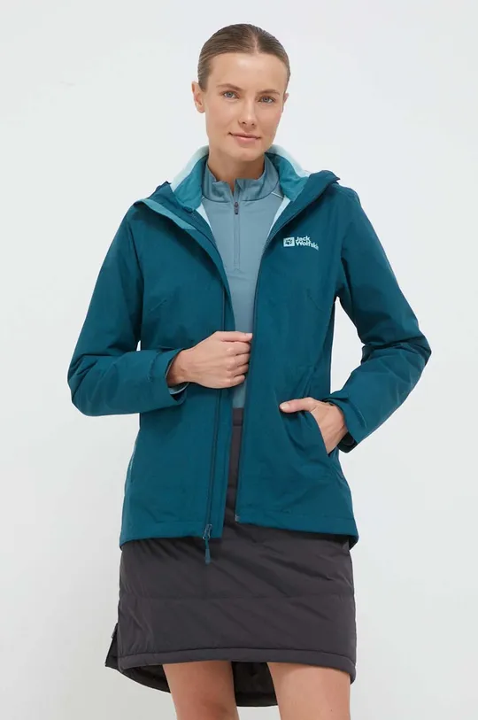 зелений Куртка outdoor Jack Wolfskin Moonrise 3in1 Жіночий