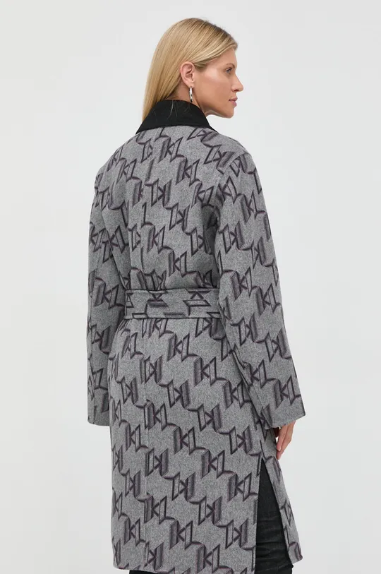 γκρί Μάλλινο παλτό διπλής όψης Karl Lagerfeld