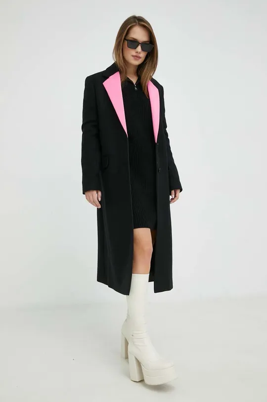μαύρο Μάλλινο παλτό Karl Lagerfeld Γυναικεία