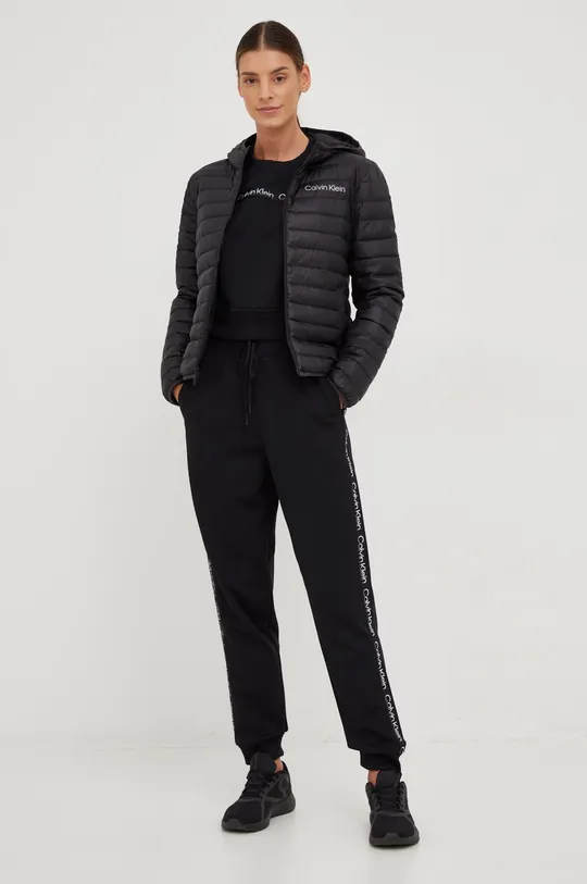 Αθλητικό μπουφάν Calvin Klein Performance μαύρο