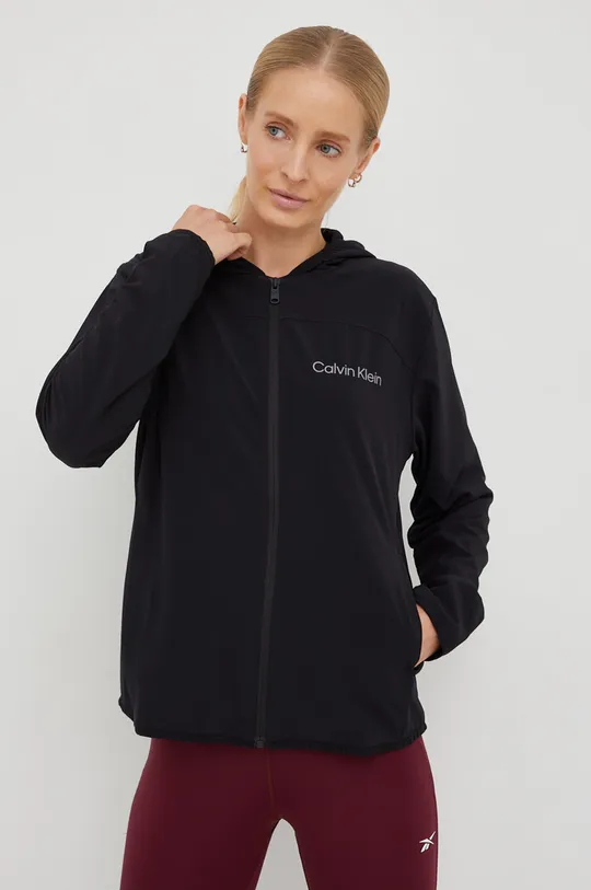 чёрный Куртка для тренировок Calvin Klein Performance Ck Essentials Женский