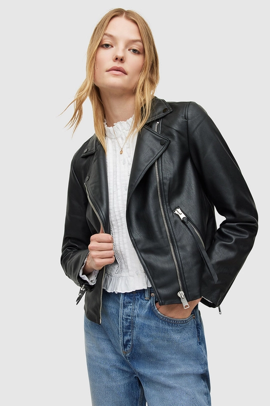 czarny AllSaints ramoneska DALBY FAUX BIKER Damski