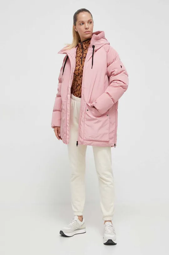 Пухова куртка Peak Performance рожевий