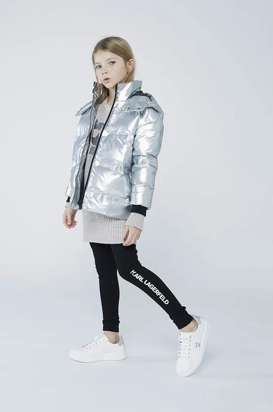siva Otroška jakna Karl Lagerfeld Dekliški