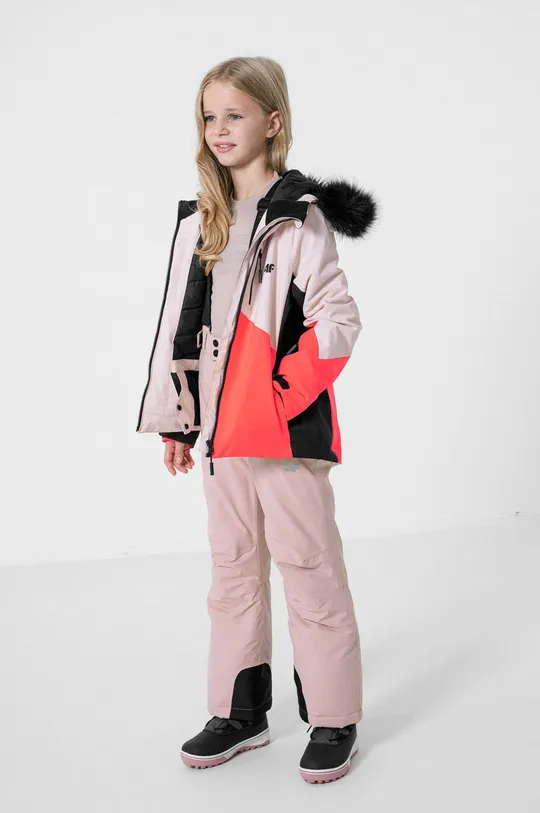 Παιδικό μπουφάν για σκι 4F ροζ