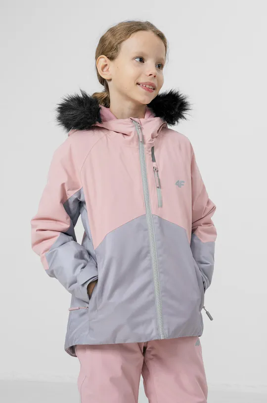 Παιδικό μπουφάν για σκι 4F ροζ