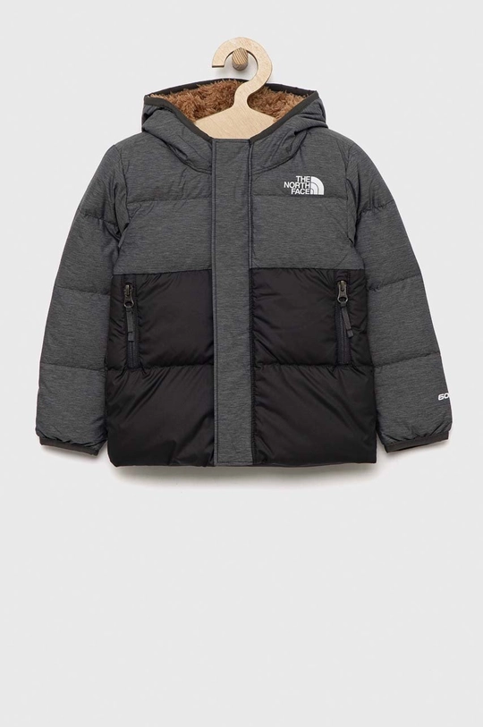 sivá Detská páperová bunda The North Face KID NORTH DOWN HOODED JACKET Detský