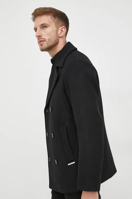 fekete Armani Exchange kabát gyapjú keverékből Férfi