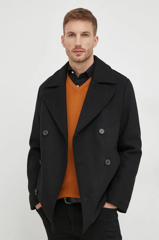 μαύρο Παλτό από μείγμα μαλλιού Armani Exchange
