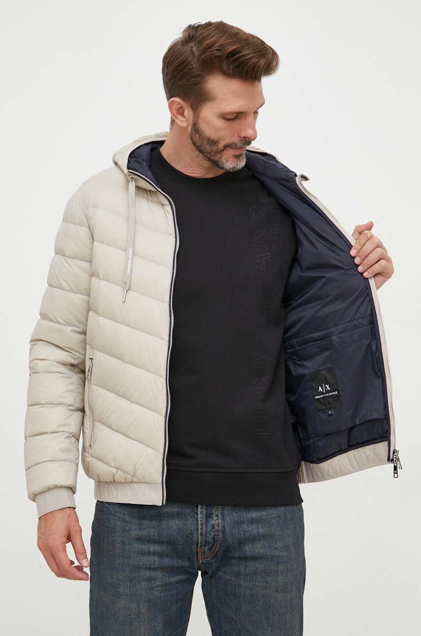 Пуховая куртка Armani Exchange мужская цвет серый зимняя | ANSWEAR.ua