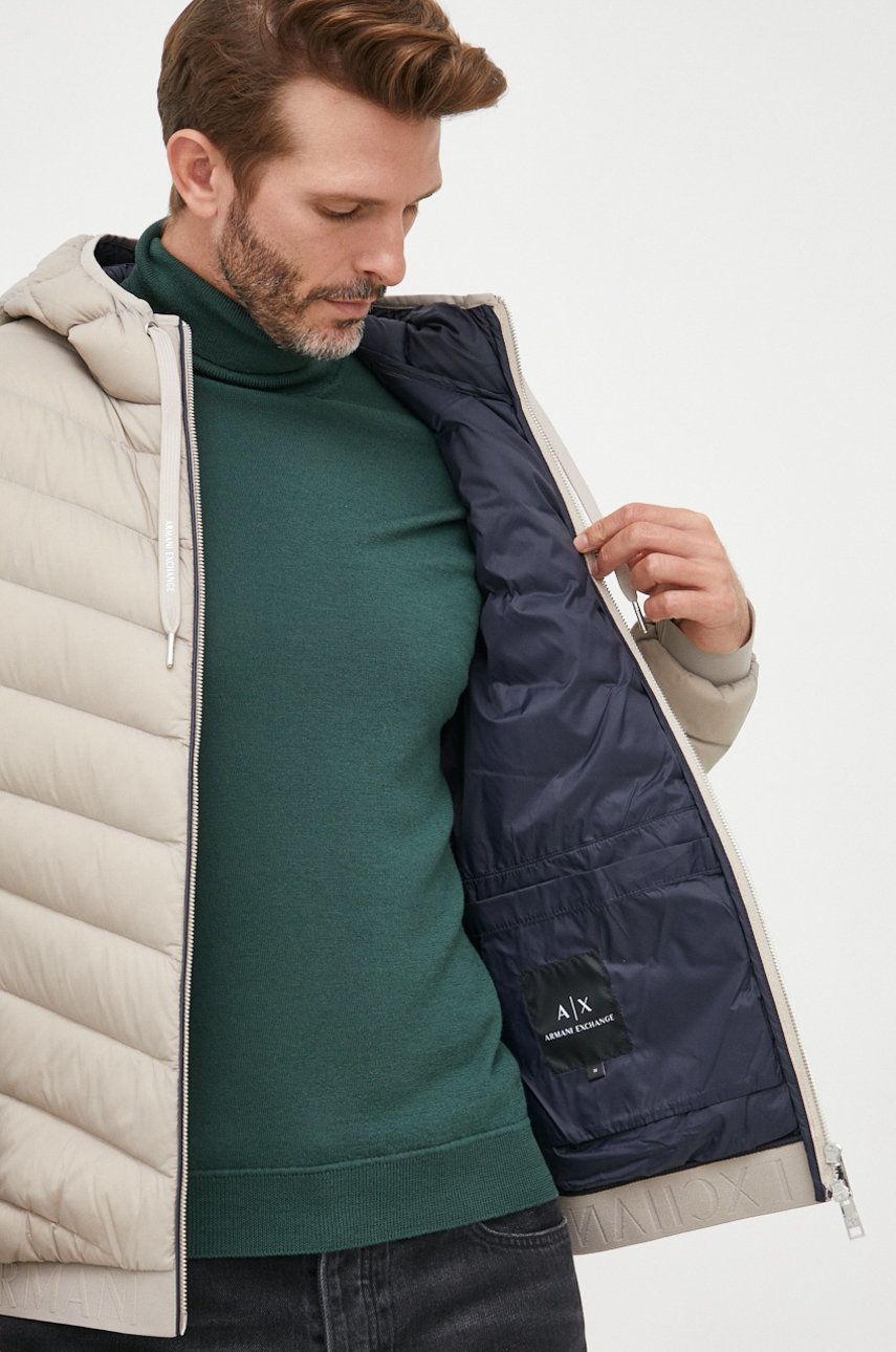 Пуховая куртка Armani Exchange мужская цвет серый переходная | ANSWEAR.ua