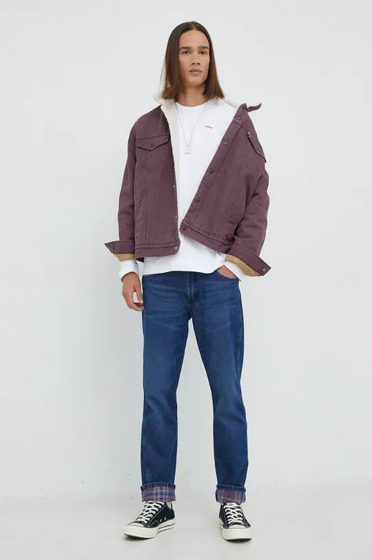 Levi's kurtka jeansowa fioletowy