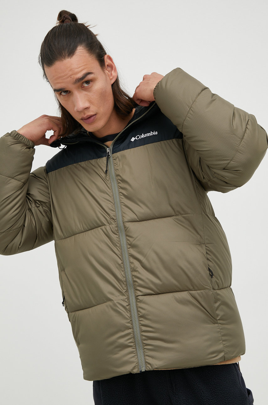 πράσινο Μπουφάν Columbia Puffect Hooded Jacket Ανδρικά