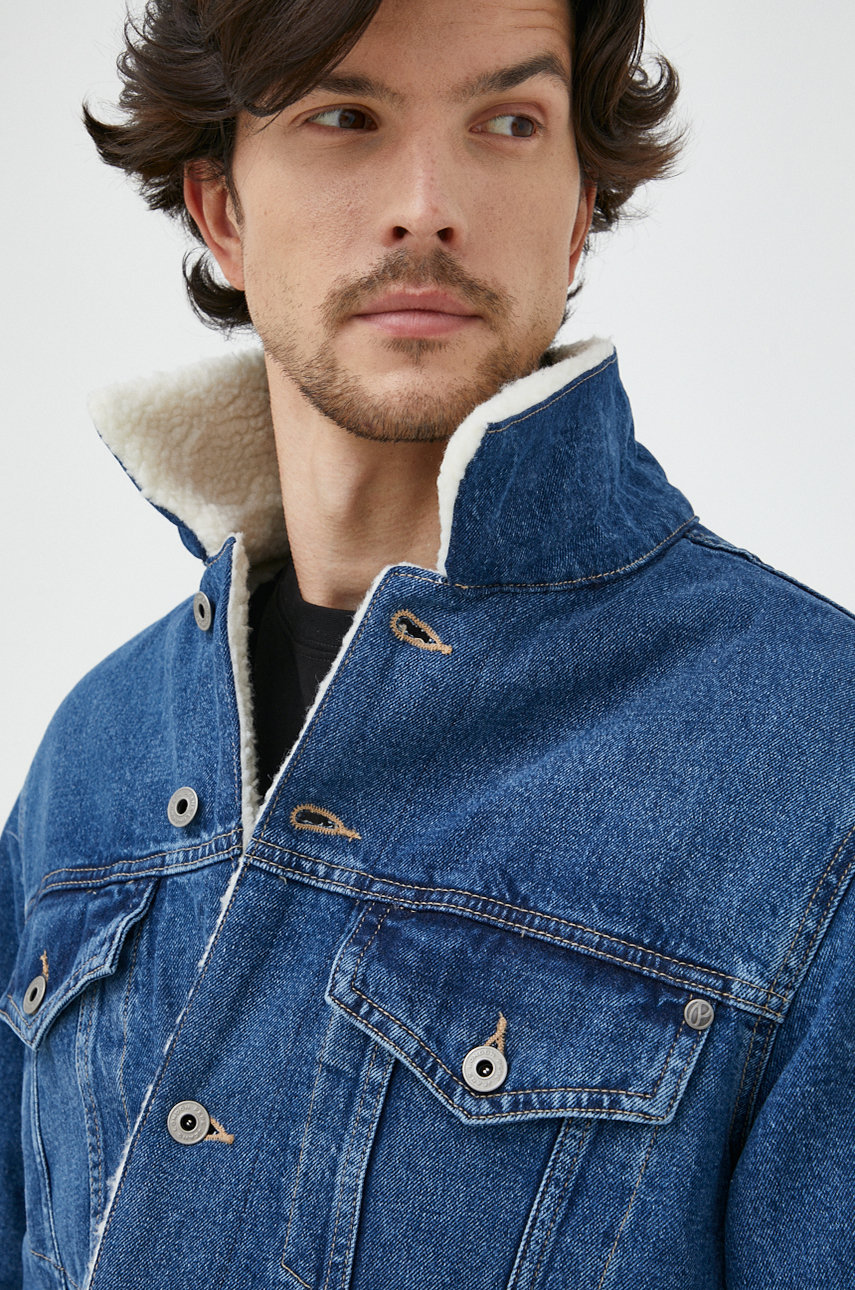 Pepe Jeans kurtka jeansowa męska kolor granatowy przejściowa | Answear.com