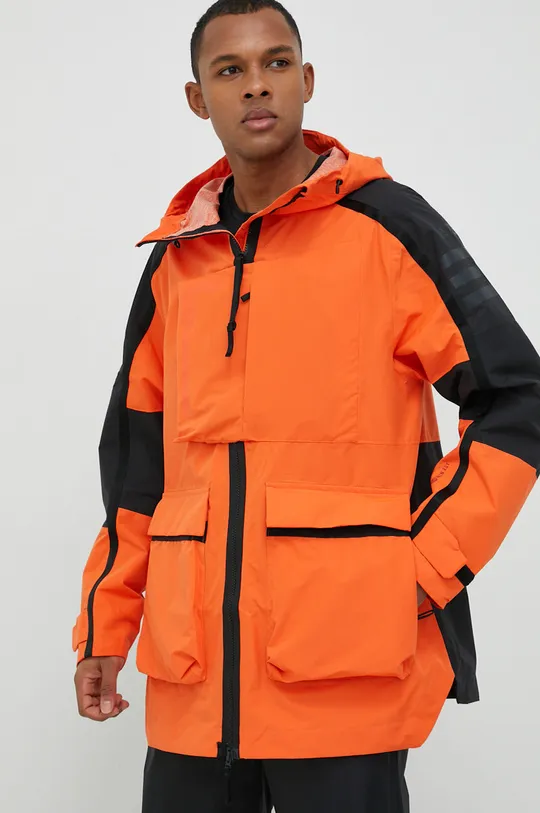 oranžna Vodoodporna jakna adidas Performance Xploric Moški